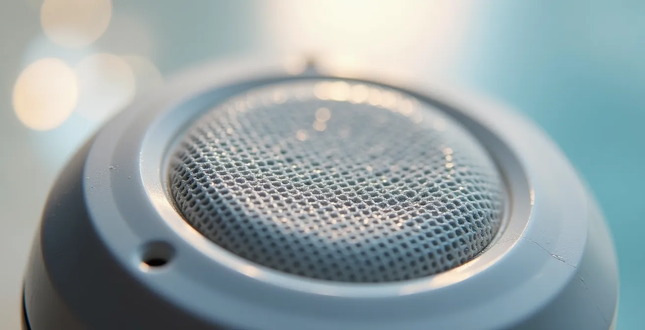 Macro shot of glass break detector sensor technology