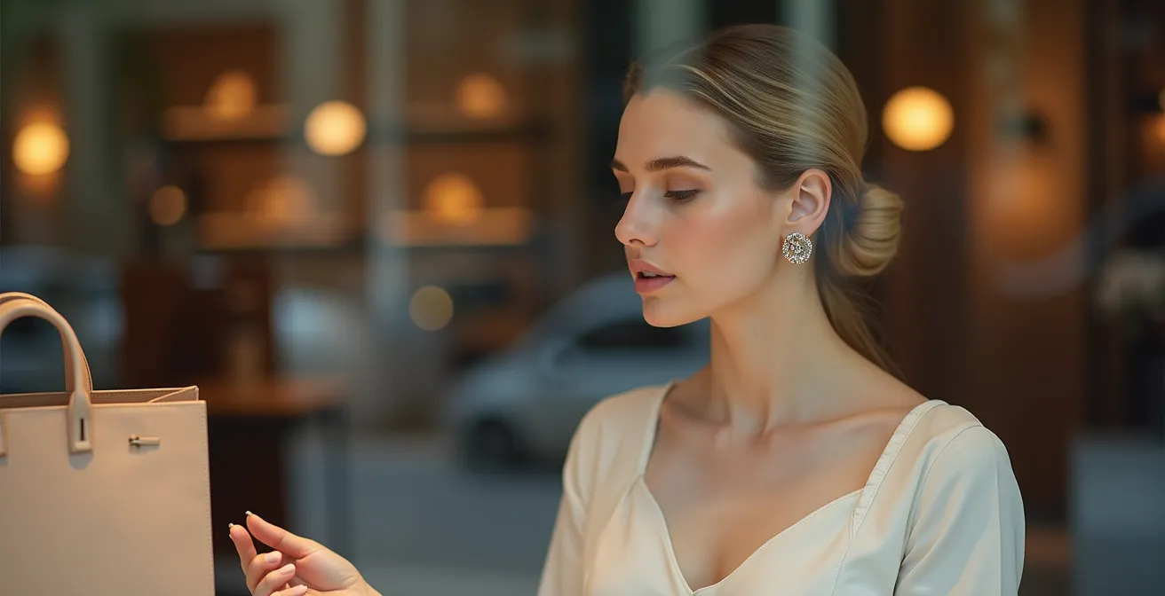 High-end retail window display with clear security film preserving visibility