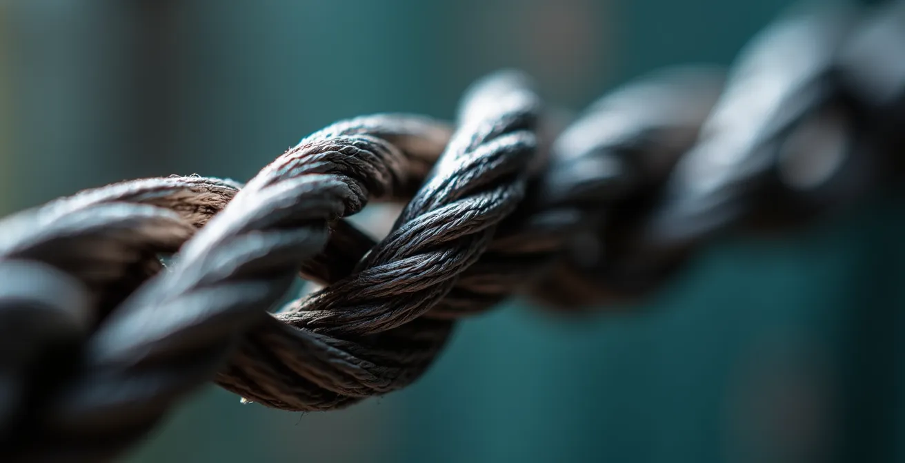 Macro photograph showing password strength through physical metaphor